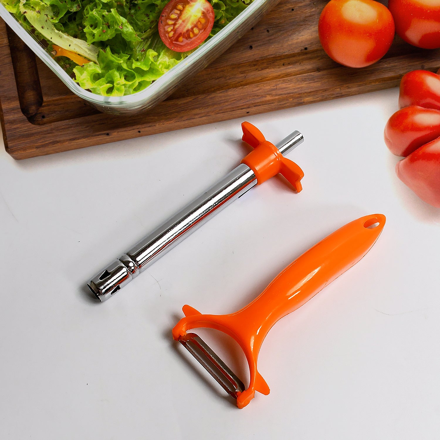 2 in 1 Kitchen Combo Lighter with Vegetable Cutter Peeler For Kitchen (2 Pc Set)