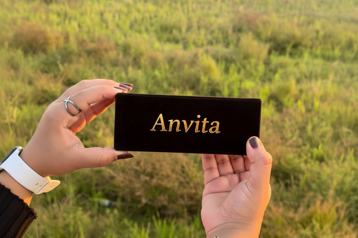 Personalised Earring Folding jewellery Gift Box with Artificial Single Red Rose free