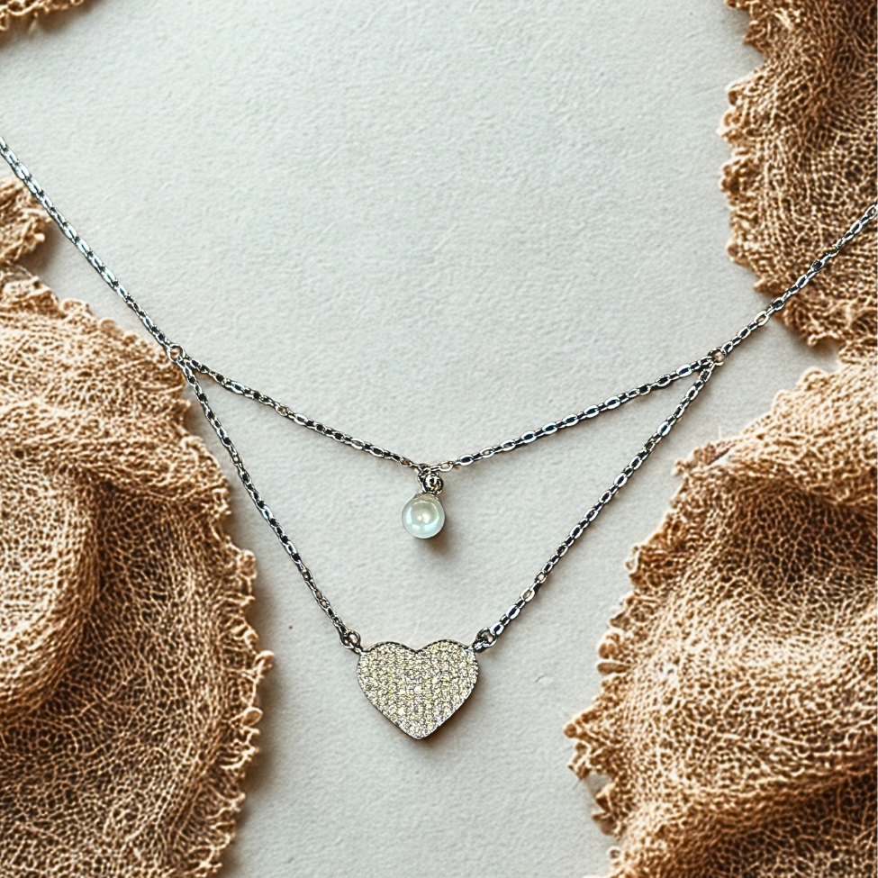 Lustrous Heart Layered Pendant