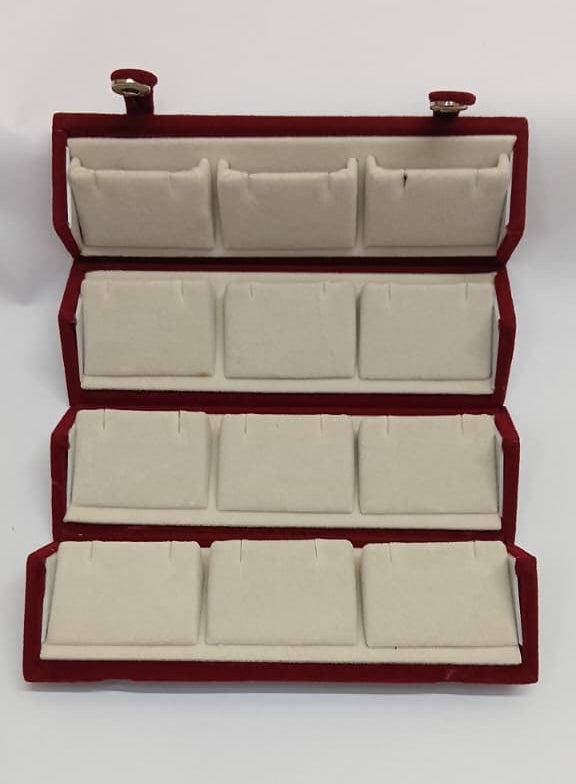 Velvet 12 Pair Earrings Folding Jewelry Box (without earring) for women
