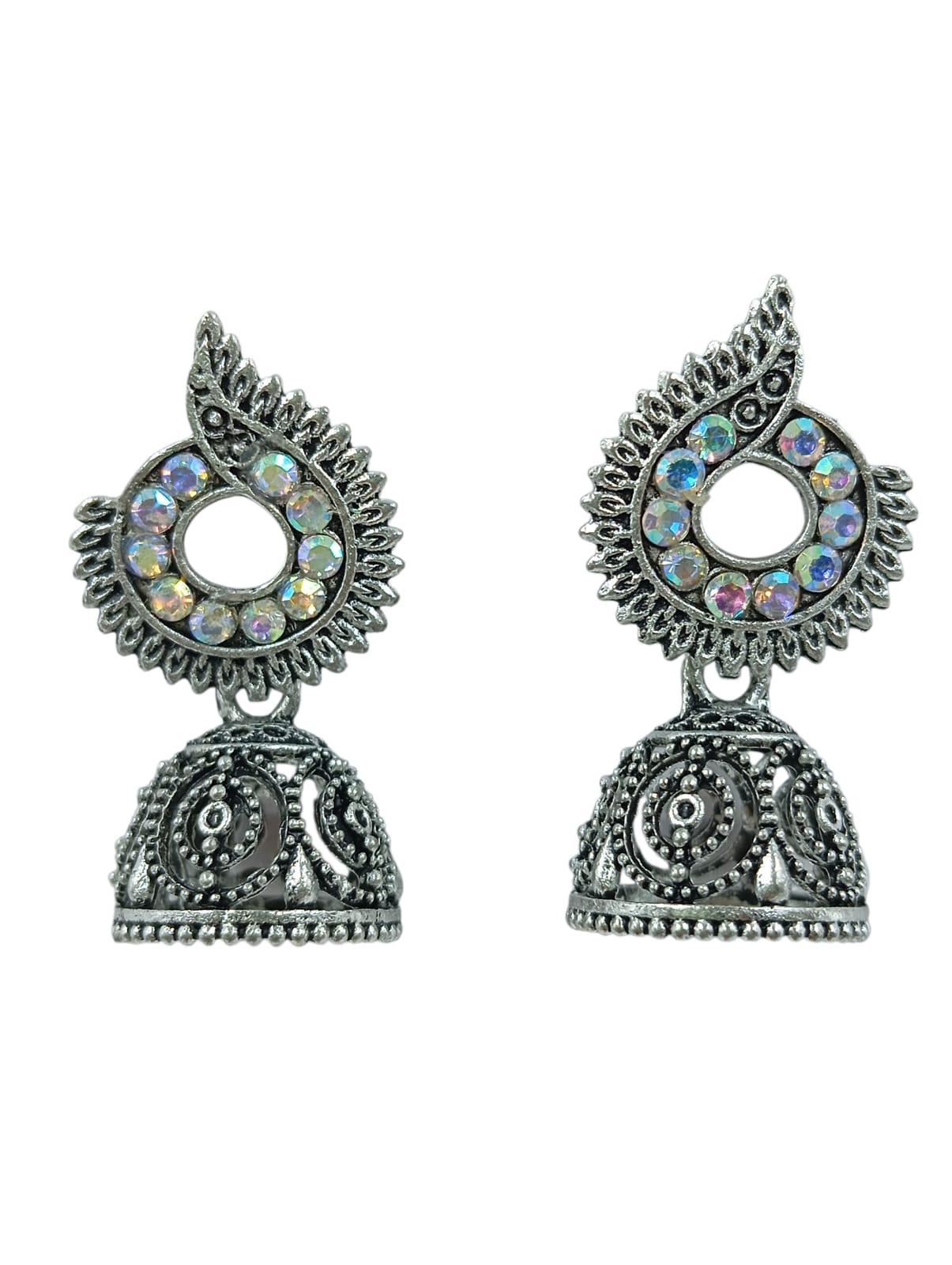 Oxidized Silver Plated Ethnic Earrings Combo for Women | Traditional Jhumk