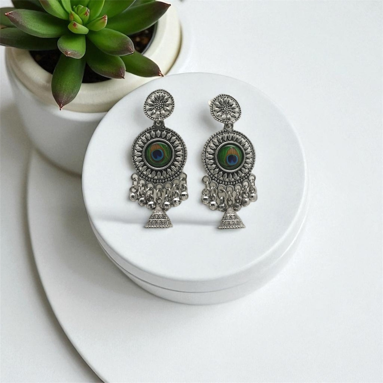 Oxidised- style earrings set 6 pair jhumka