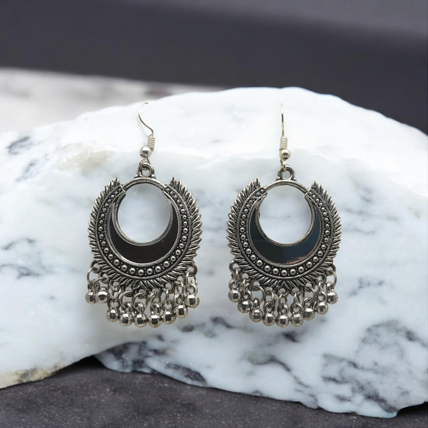 Oxidized Silver Earrings