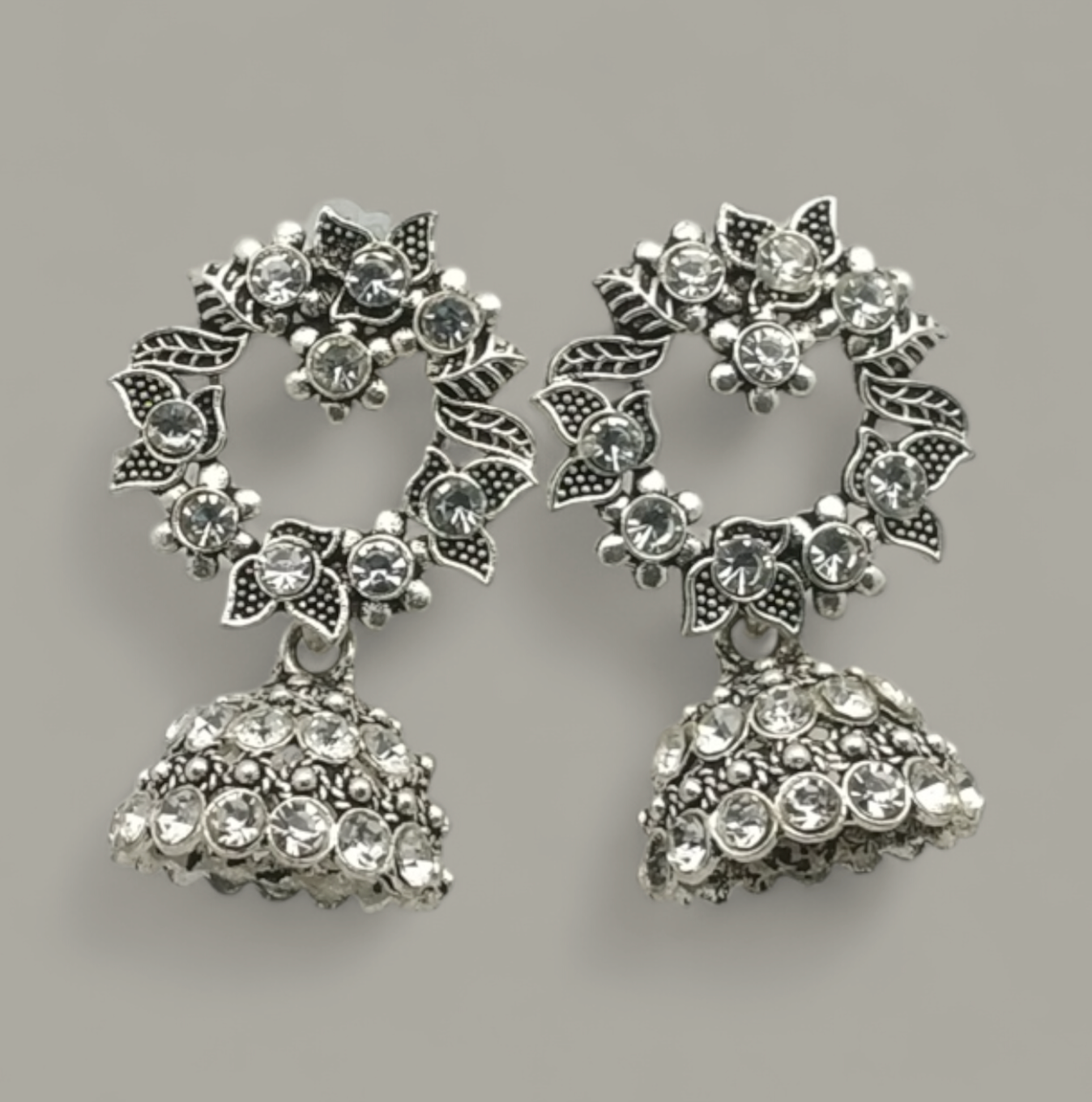Crystal Embellished Jhumkas