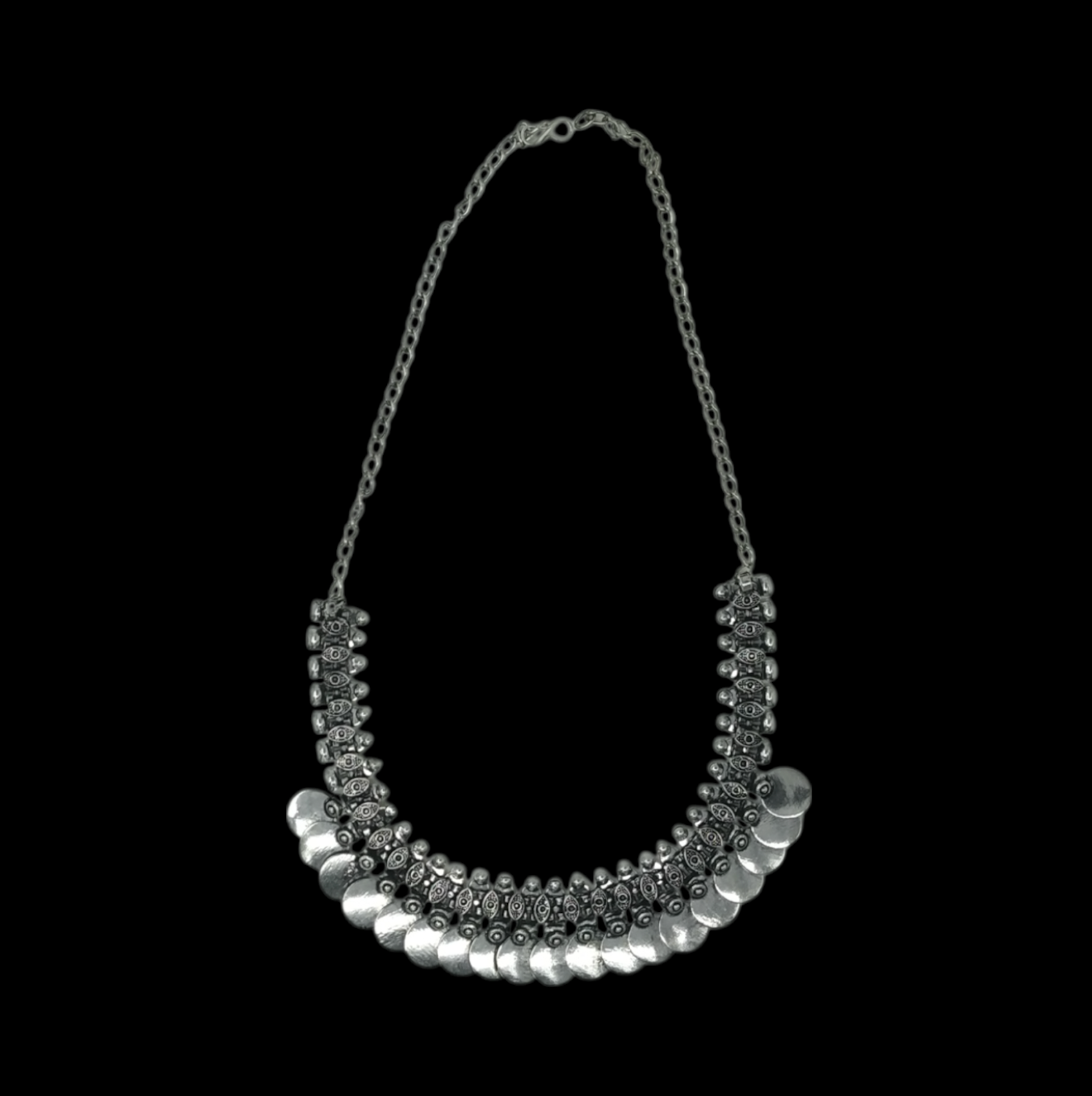 Tribal Coin Fringe Choker