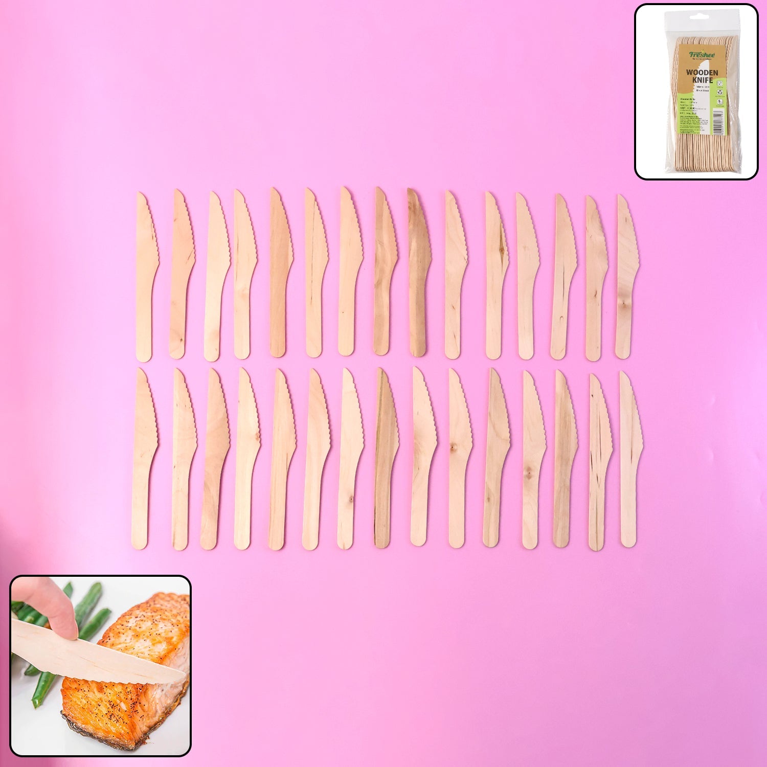 165mm Wooden Knife β 30 Pcs Pack