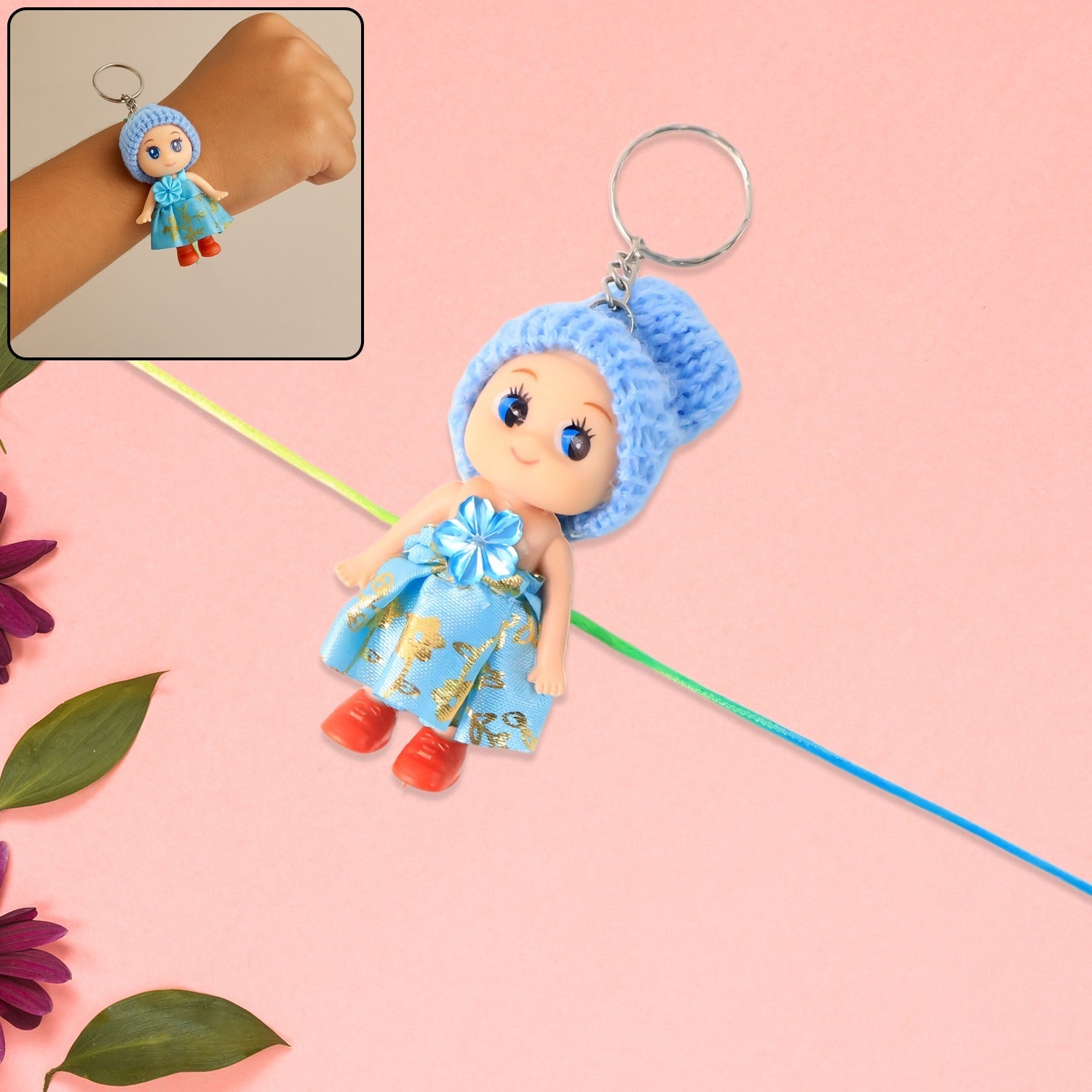 2-in-1 Kids Doll Bracelet Keychain – Stylish Soft Toy Bracelet & Bag Charm