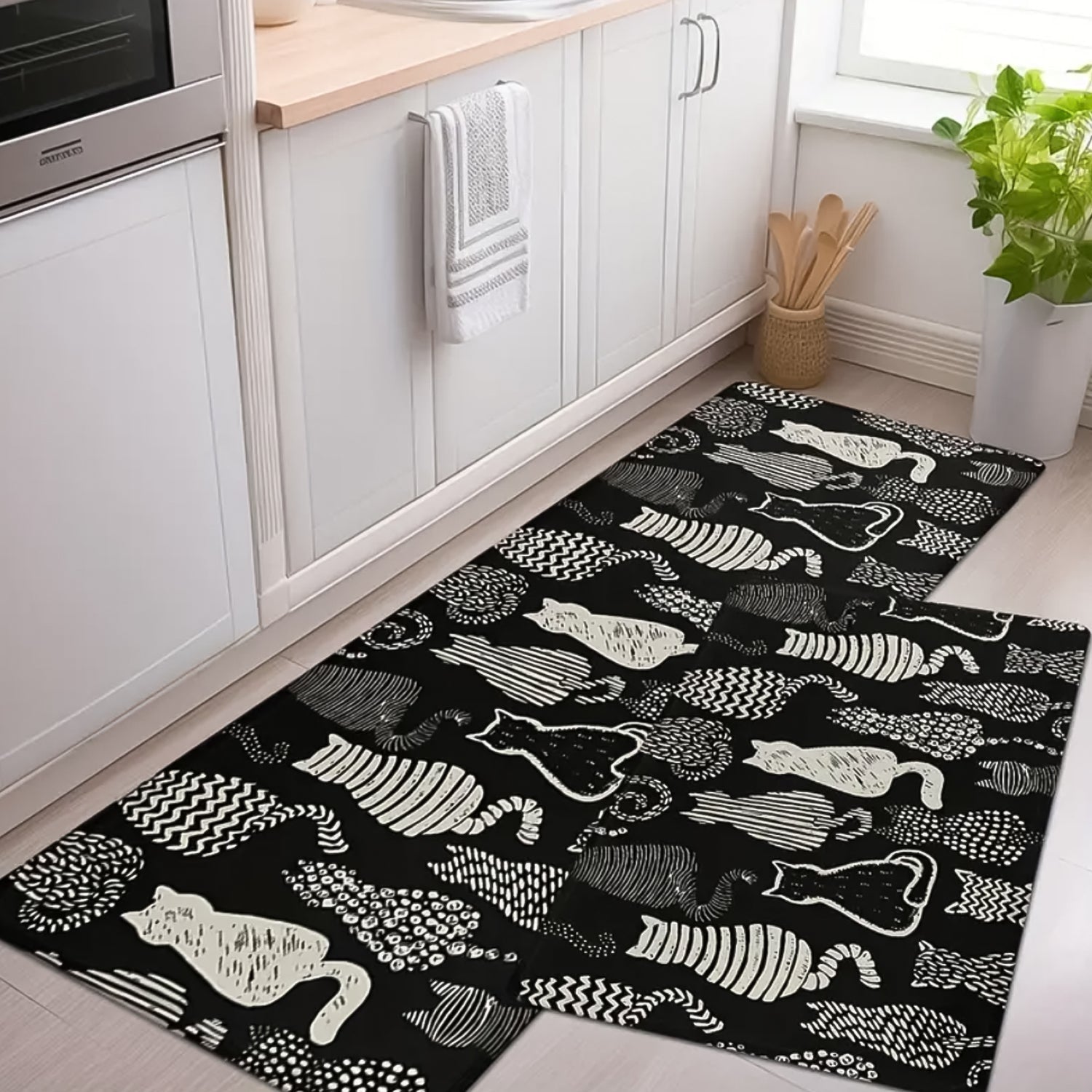 Non-Slip Kitchen Floor Mat 2 Pc Set