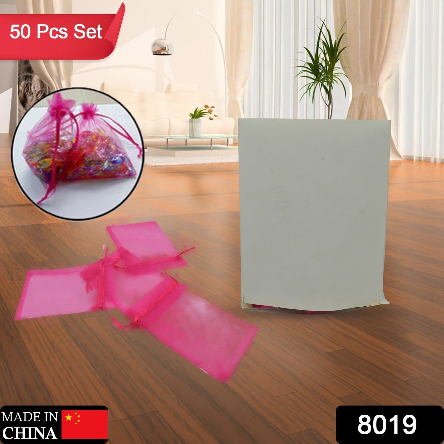 Organza Drawstring Gift Bags – Small Mesh Pouches for Weddings (50 Pcs)