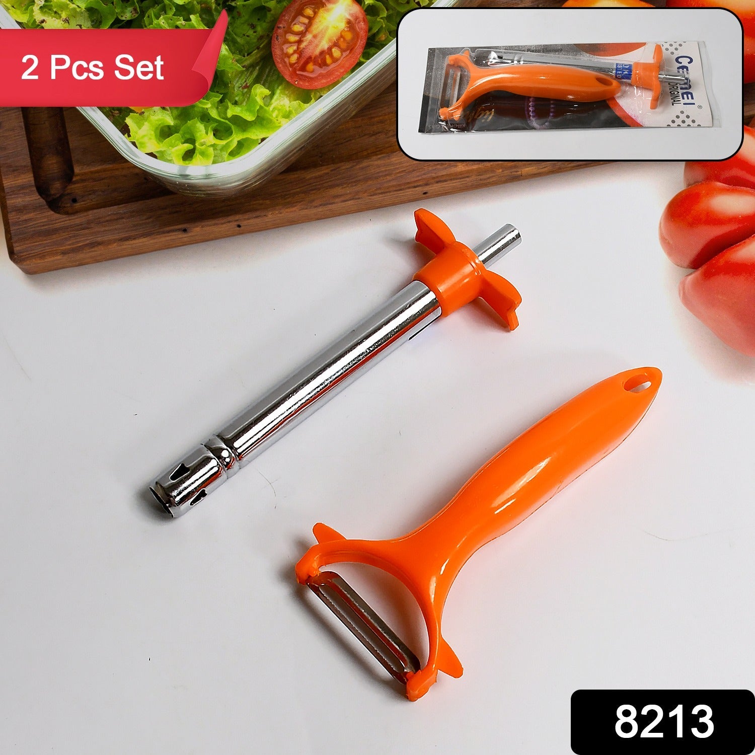 2 in 1 Kitchen Combo Lighter with Vegetable Cutter Peeler For Kitchen  (2 Pc Set)