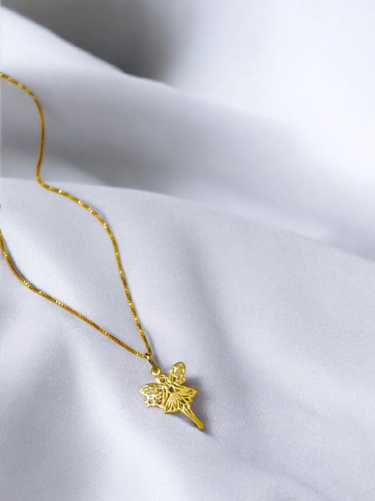 Golden Fairy Pendant Necklace