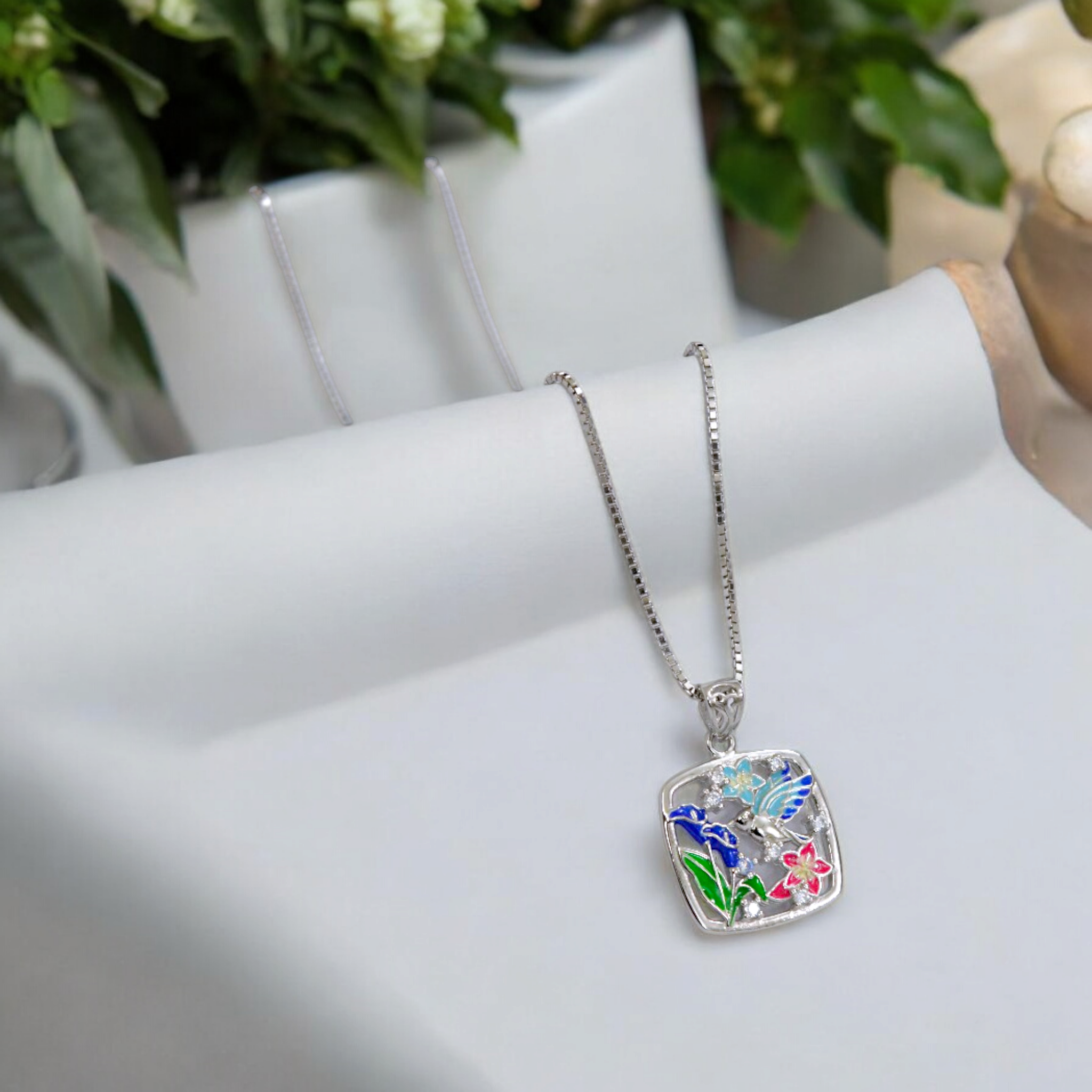 Hummingbird Blossom Pendant