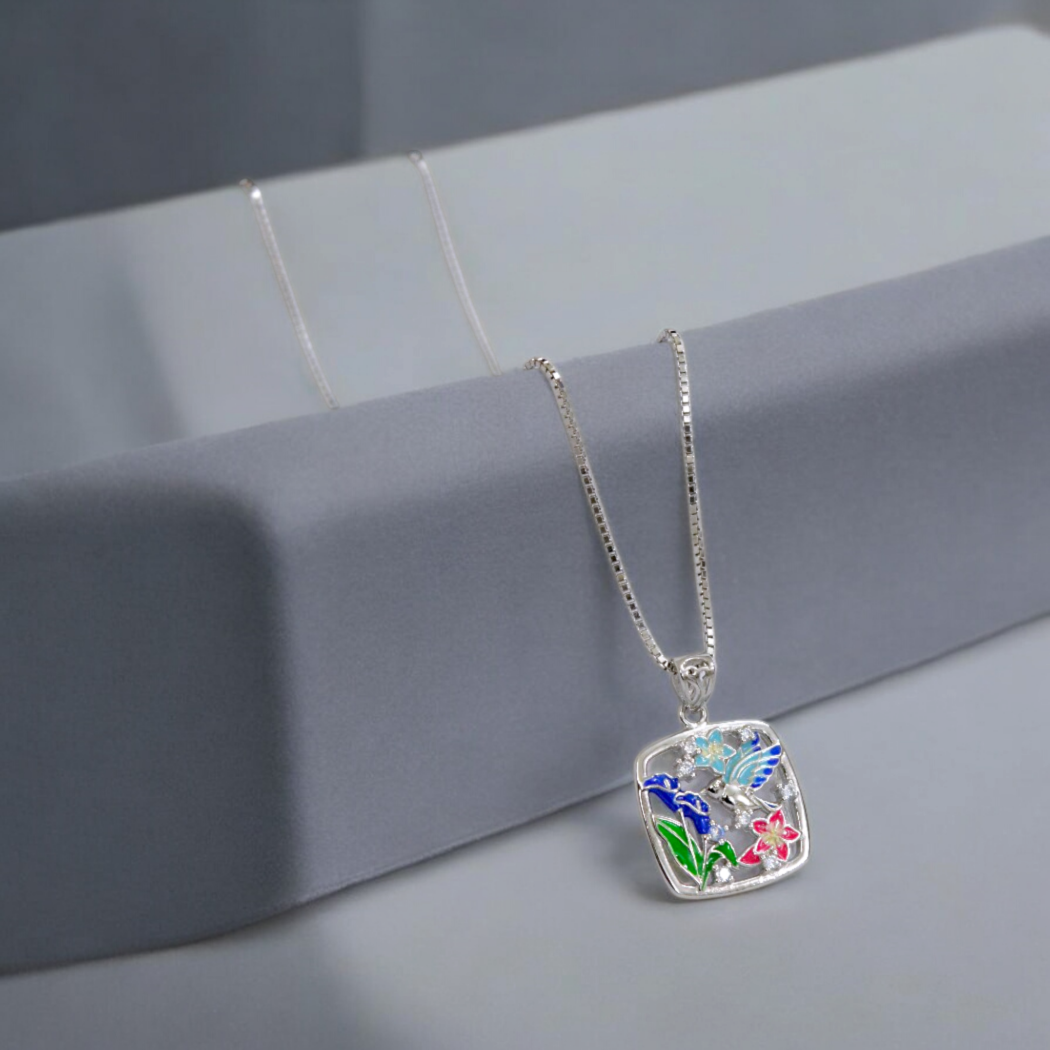 Hummingbird Blossom Pendant