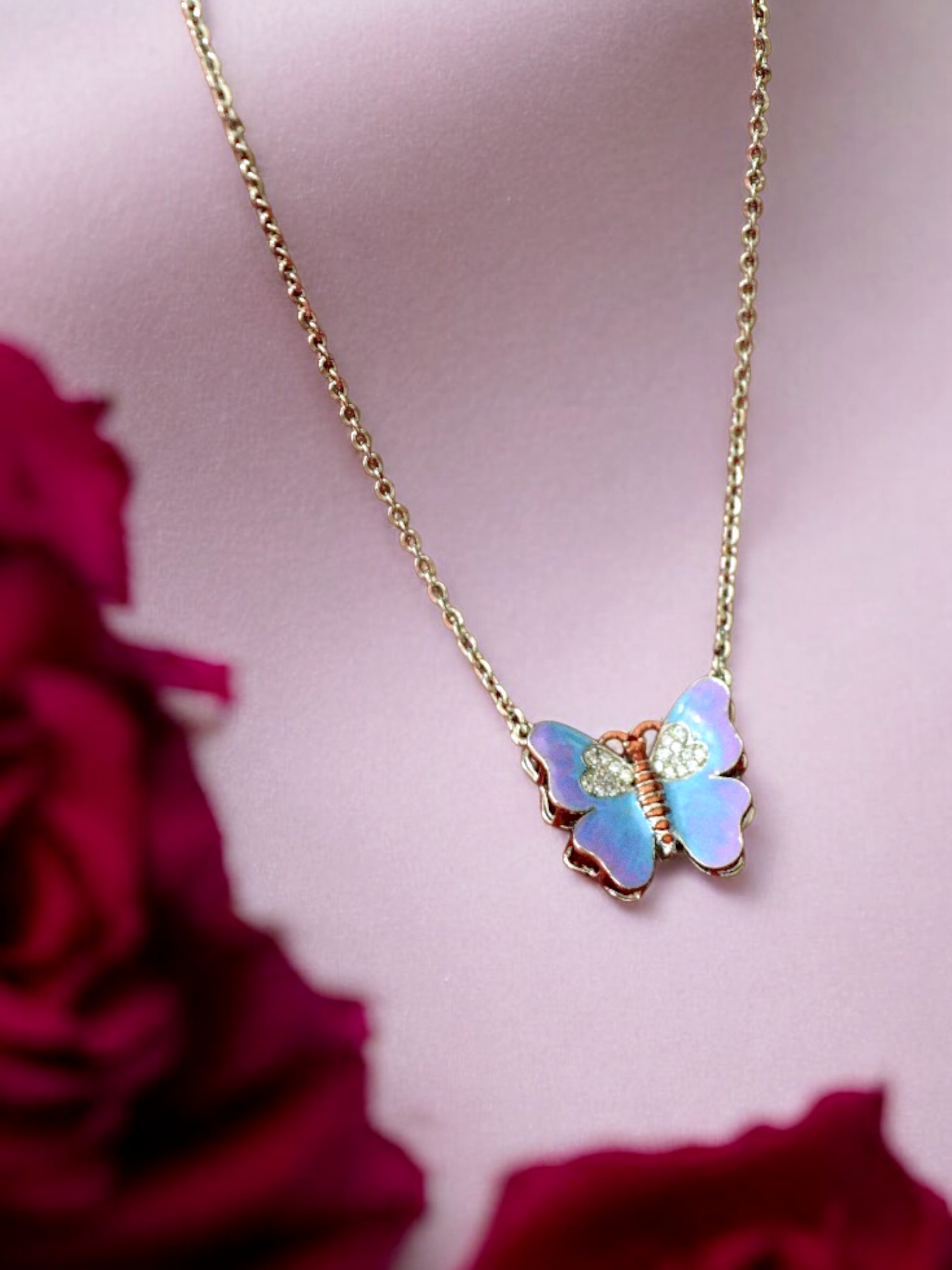 Iridescent Butterfly Necklace