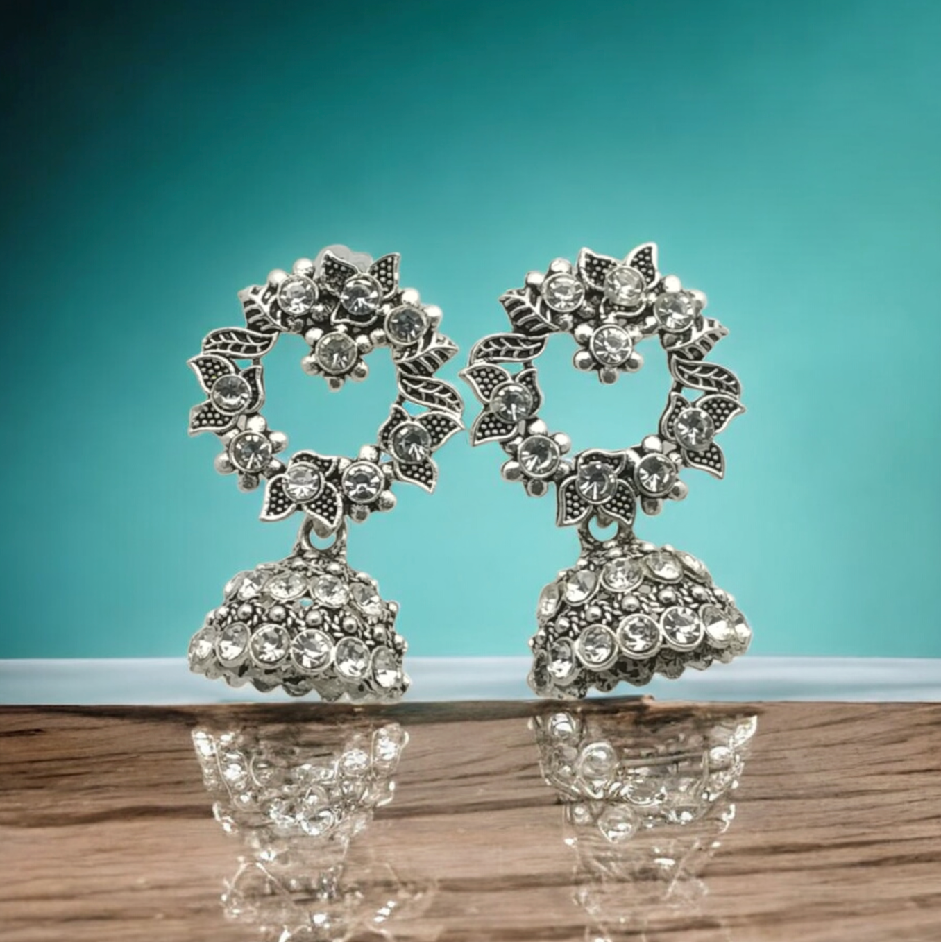 Crystal Embellished Jhumkas