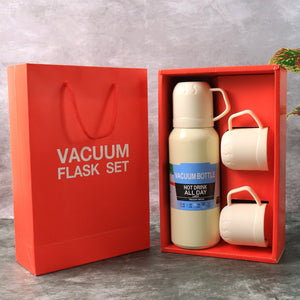 Sleek White Thermos Flask Set